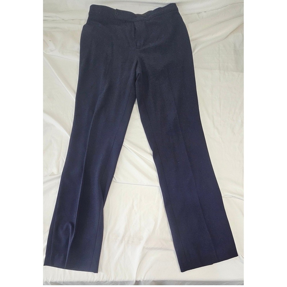 Ralph Lauren Navy Blue Wool Blend Straight Leg Dress Pants Made in USA 31 Inseam